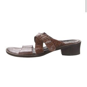 Donald Pliner Brown Crocodile Sandals
